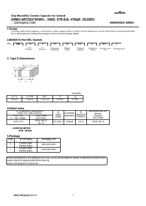 GRM21AR72D472KW01J Datasheet PDF Murata Manufacturing
