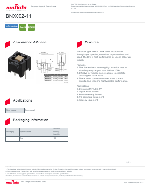 BNX002-11 Datasheet PDF Murata Manufacturing
