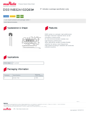 DSS1NB32A102Q93 Datasheet PDF Murata Manufacturing