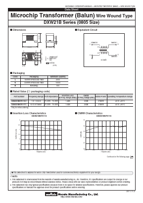 DXW21BN7511SB Datasheet PDF Murata Manufacturing