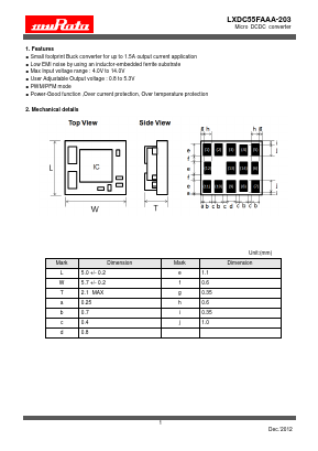 LXDC55FAAA-203 Datasheet PDF Murata Manufacturing