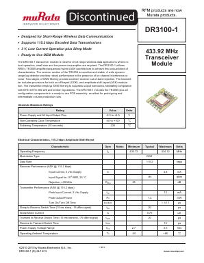 DR3100-1 Datasheet PDF Murata Manufacturing