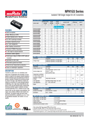 NPH15S2415IC Datasheet PDF Murata Manufacturing