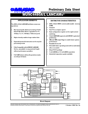 MU9C5480A-12DC Datasheet PDF Music Semiconductors