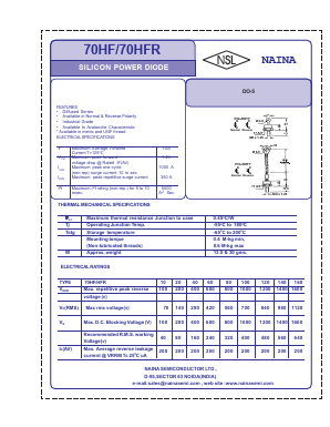 70HF10 Datasheet PDF Naina Semiconductor ltd.