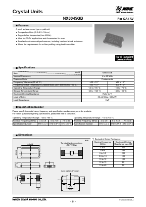 NX8045GB Datasheet PDF NIHON DEMPA KOGYO