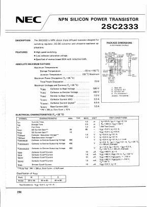 2SC2333 Datasheet PDF NEC => Renesas Technology