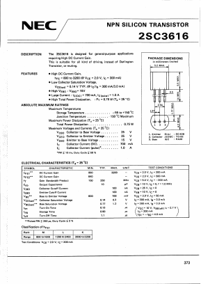2SC3616K Datasheet PDF NEC => Renesas Technology