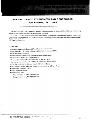 UPD1708AG-011-00 Datasheet PDF NEC => Renesas Technology