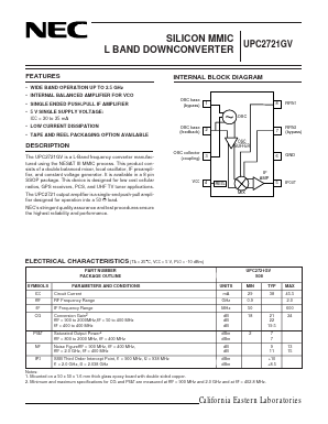 UPC2721GV Datasheet PDF NEC => Renesas Technology