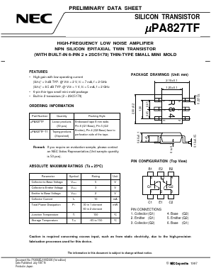 UPA827TF-T1 Datasheet PDF NEC => Renesas Technology