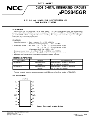UPD2845GR Datasheet PDF NEC => Renesas Technology