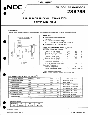 2SB799-T2 Datasheet PDF NEC => Renesas Technology