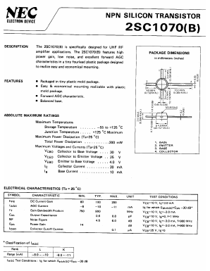 C1070B Datasheet PDF NEC => Renesas Technology