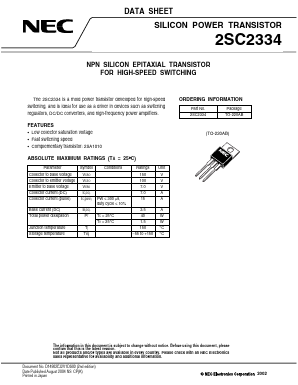 2SC2334 Datasheet PDF NEC => Renesas Technology