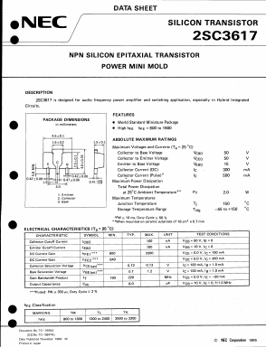 2SC3617 Datasheet PDF NEC => Renesas Technology