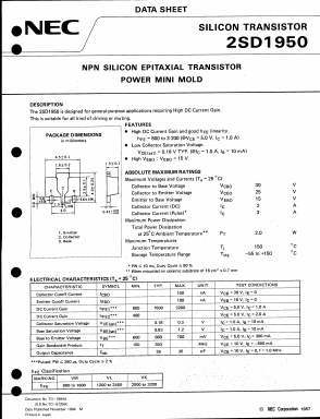 2SD1950-T2 Datasheet PDF NEC => Renesas Technology