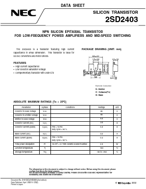 2SD2403-GX-AZ Datasheet PDF NEC => Renesas Technology