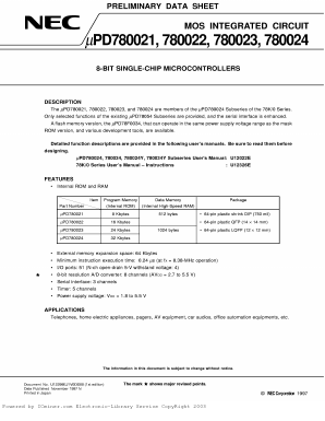 UPD780022GK-XXX-8A8 Datasheet PDF NEC => Renesas Technology