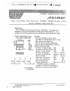 UPA1452 Datasheet PDF NEC => Renesas Technology