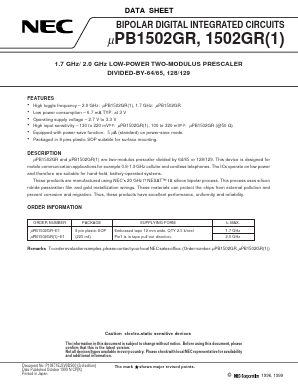 UPB1502GR-E1 Datasheet PDF NEC => Renesas Technology