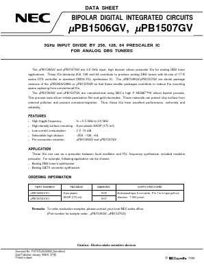 UPB1506GV-E1 Datasheet PDF NEC => Renesas Technology