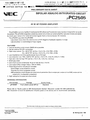 UPC2505H Datasheet PDF NEC => Renesas Technology
