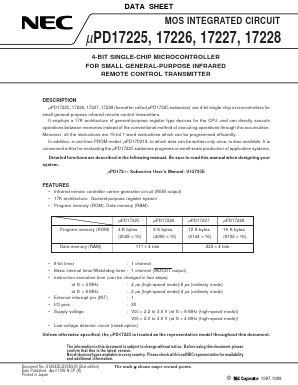 UPD17225MC-XXX-5A4-E2 Datasheet PDF NEC => Renesas Technology