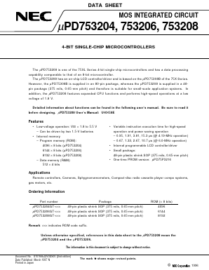 UPD753204 Datasheet PDF NEC => Renesas Technology