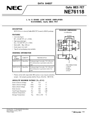NE76118-T2 Datasheet PDF NEC => Renesas Technology