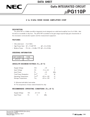 UPG110P Datasheet PDF NEC => Renesas Technology