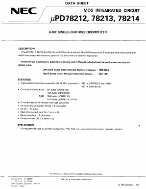 UPD78212CW-XXX Datasheet PDF NEC => Renesas Technology