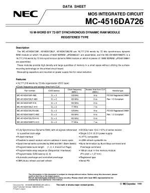 MC-4516DA726LFB-A10 Datasheet PDF NEC => Renesas Technology