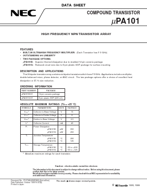 UPA101B Datasheet PDF NEC => Renesas Technology