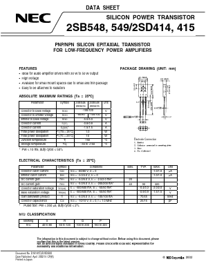 2SB549 Datasheet PDF NEC => Renesas Technology