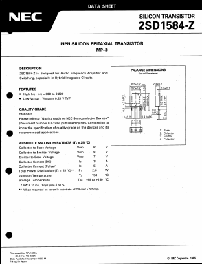 D1584 Datasheet PDF NEC => Renesas Technology