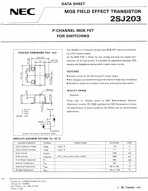 2SJ203 Datasheet PDF NEC => Renesas Technology