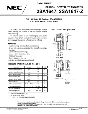 2SA1647-Z Datasheet PDF NEC => Renesas Technology