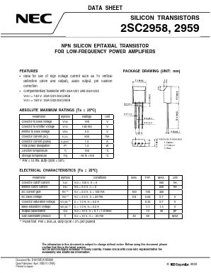 C2958 Datasheet PDF NEC => Renesas Technology