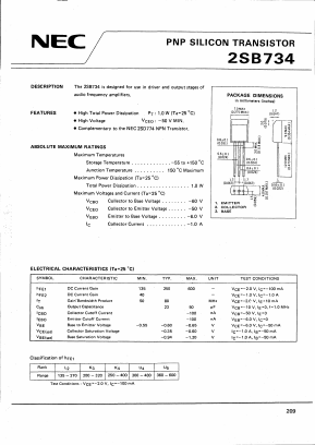 B734 Datasheet PDF NEC => Renesas Technology