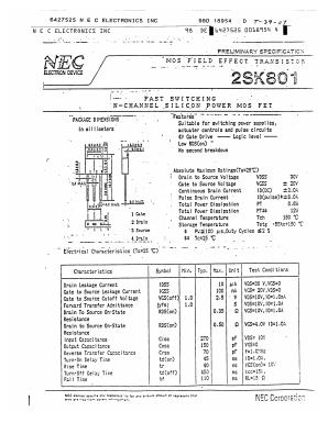 2SK801 Datasheet PDF NEC => Renesas Technology