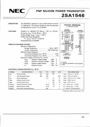 2SA1546 Datasheet PDF NEC => Renesas Technology