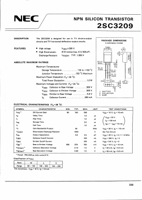 2SC3209 Datasheet PDF NEC => Renesas Technology