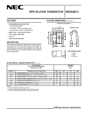NE894M13 Datasheet PDF NEC => Renesas Technology