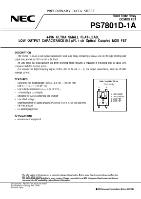 PS7801D-1A-F4 Datasheet PDF NEC => Renesas Technology