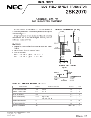 2SK2070 Datasheet PDF NEC => Renesas Technology