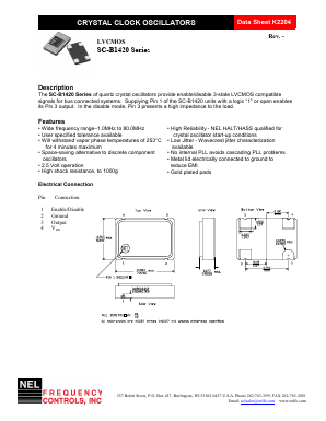 SC142B-FREQ Datasheet PDF NEL Frequency Controls