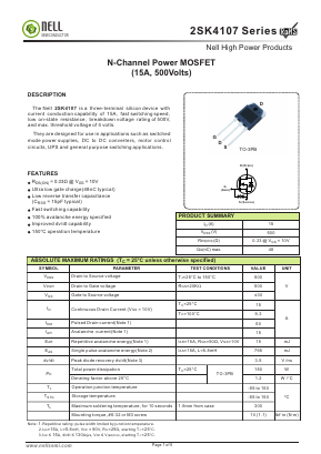 2SK4107 Datasheet PDF Nell Semiconductor Co., Ltd