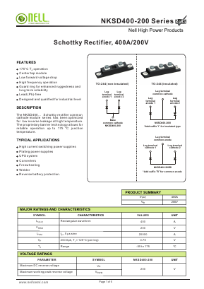 NKSD400-200I Datasheet PDF Nell Semiconductor Co., Ltd