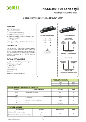 NKSD400-100R Datasheet PDF Nell Semiconductor Co., Ltd